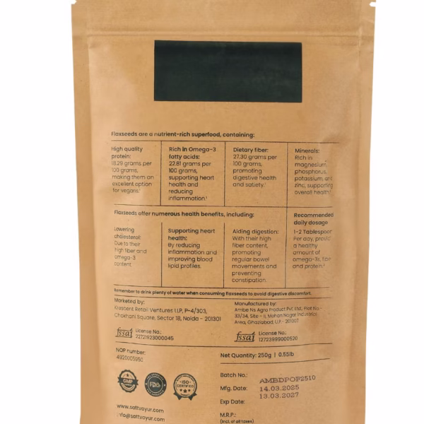 Flax Seed Powder | Certified Organic | Plant based