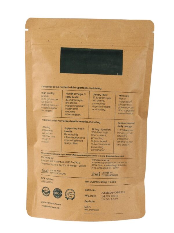 Flax Seed Powder | Certified Organic | Plant based